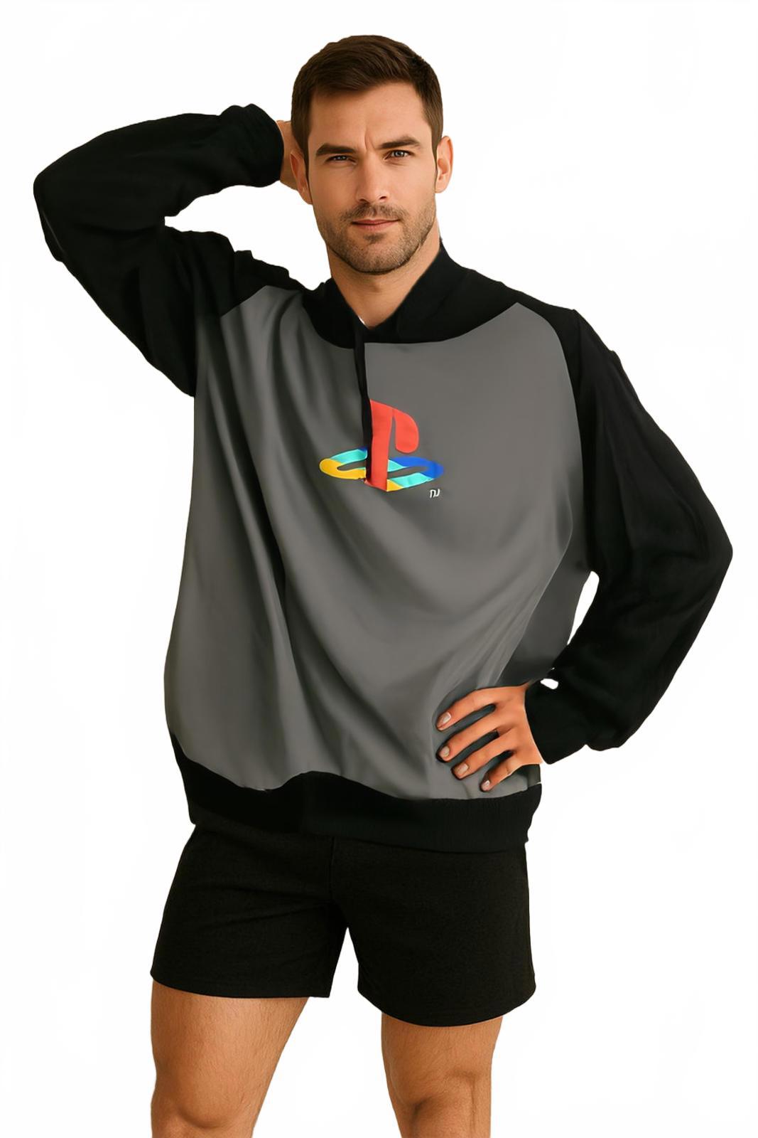 PlayStation Hoody Grey And Black Sleeve Japanese Size 2xl. - Come Sell Nearly Anything