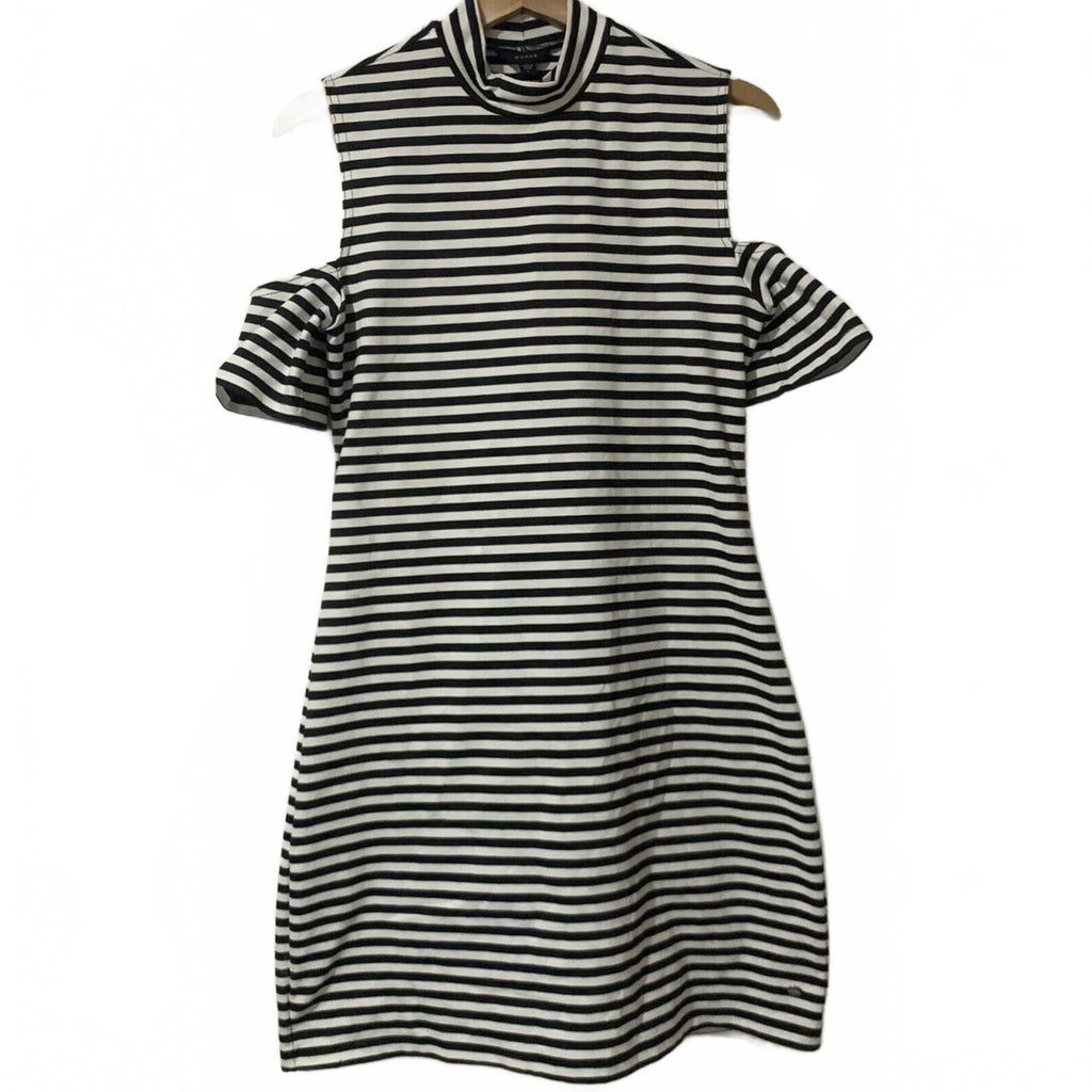 Bodycon Dress Open Shoulder & Back Guess Womens Black White Striped Size L - Come Sell Nearly Anything