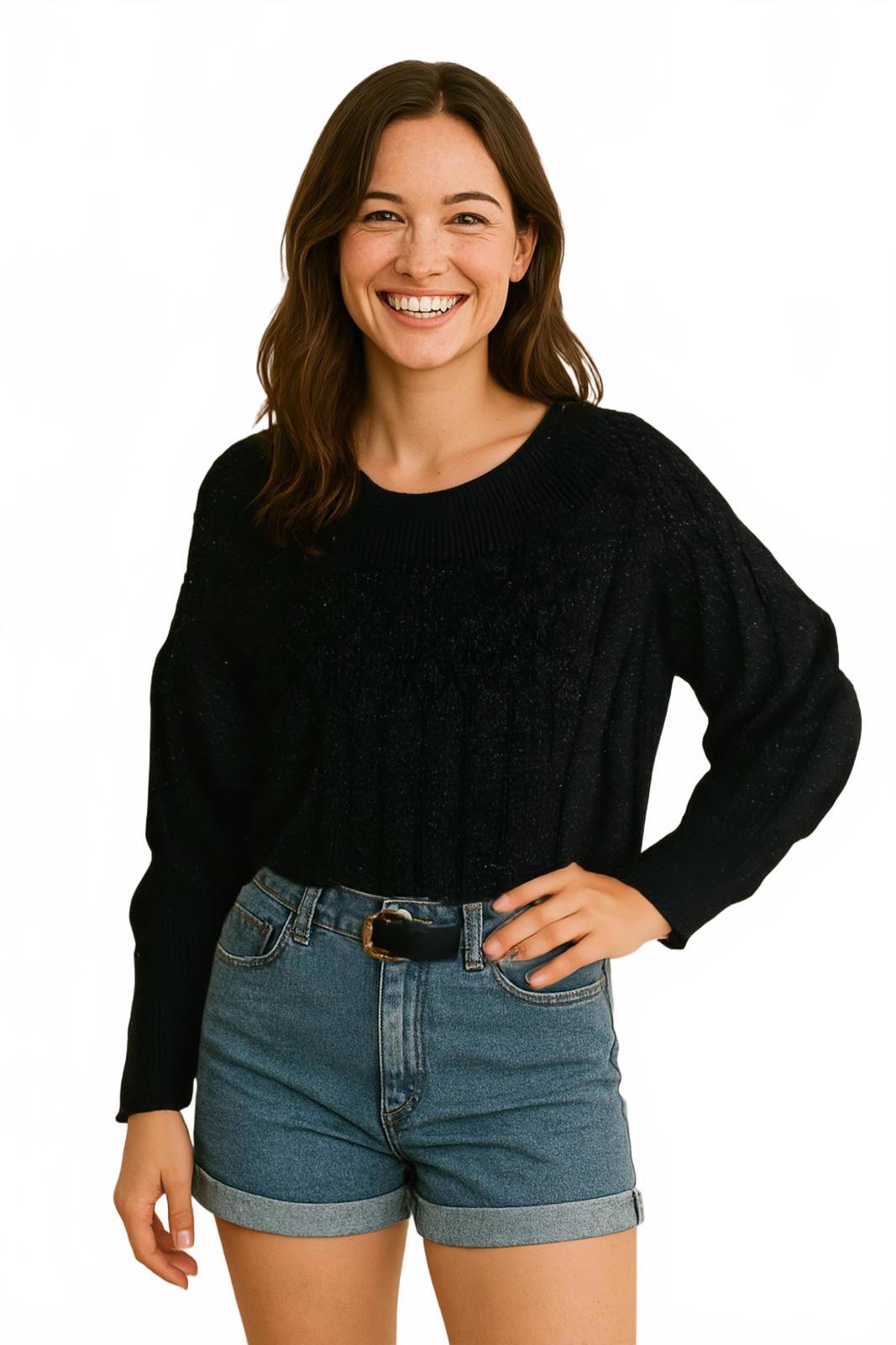 Vintage Bubblegum Long Black Sparkle Jumper Top Size Small Knit. - Come Sell Nearly Anything