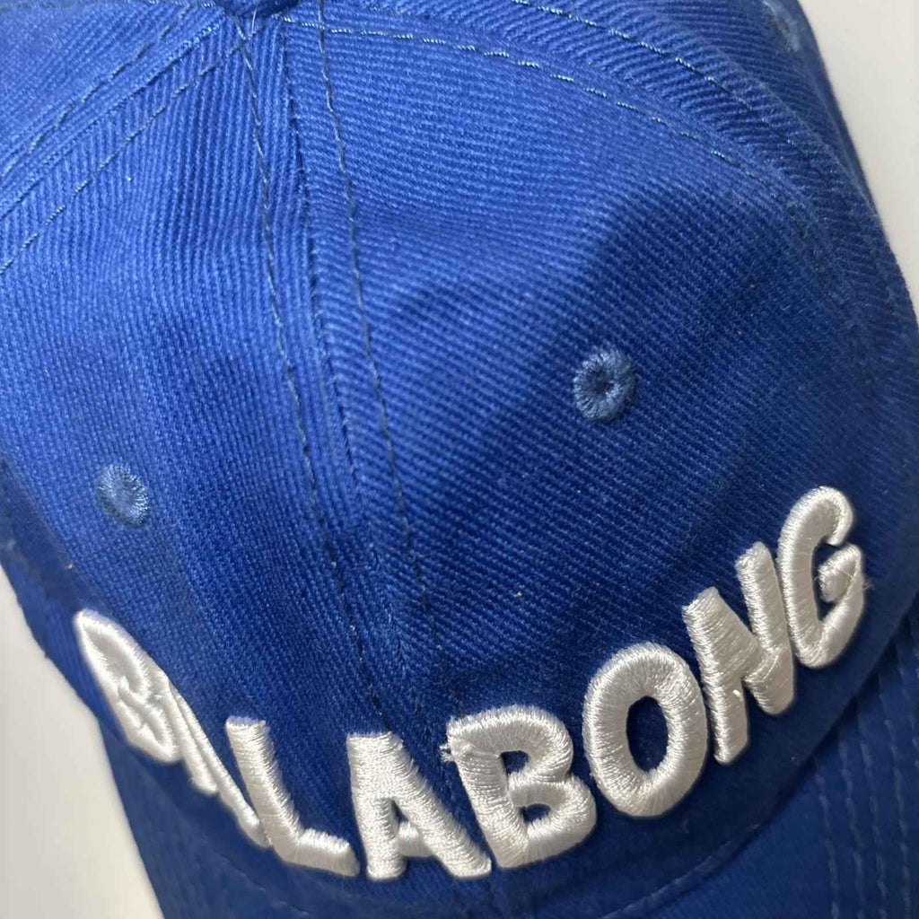 Billabong Vintage 6 Panel Adjust Cap Hat Spell Out Cotton Blue