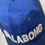 Billabong Vintage 6 Panel Adjust Cap Hat Spell Out Cotton Blue