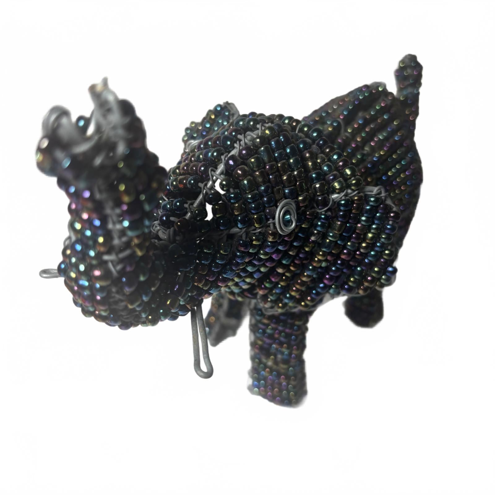 Beadworx Grass Roots Creations Handmade Beaded Elephant Sculpture Figurine