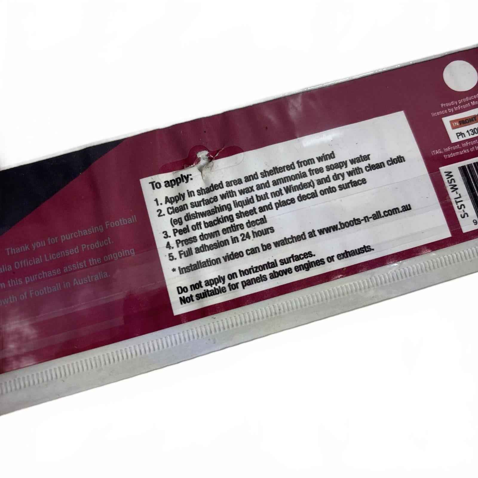 62836 WESTERN SYDNEY WANDERERS SOCCER LARGE MEGA LOGO CAR SPOT STICKER DECAL