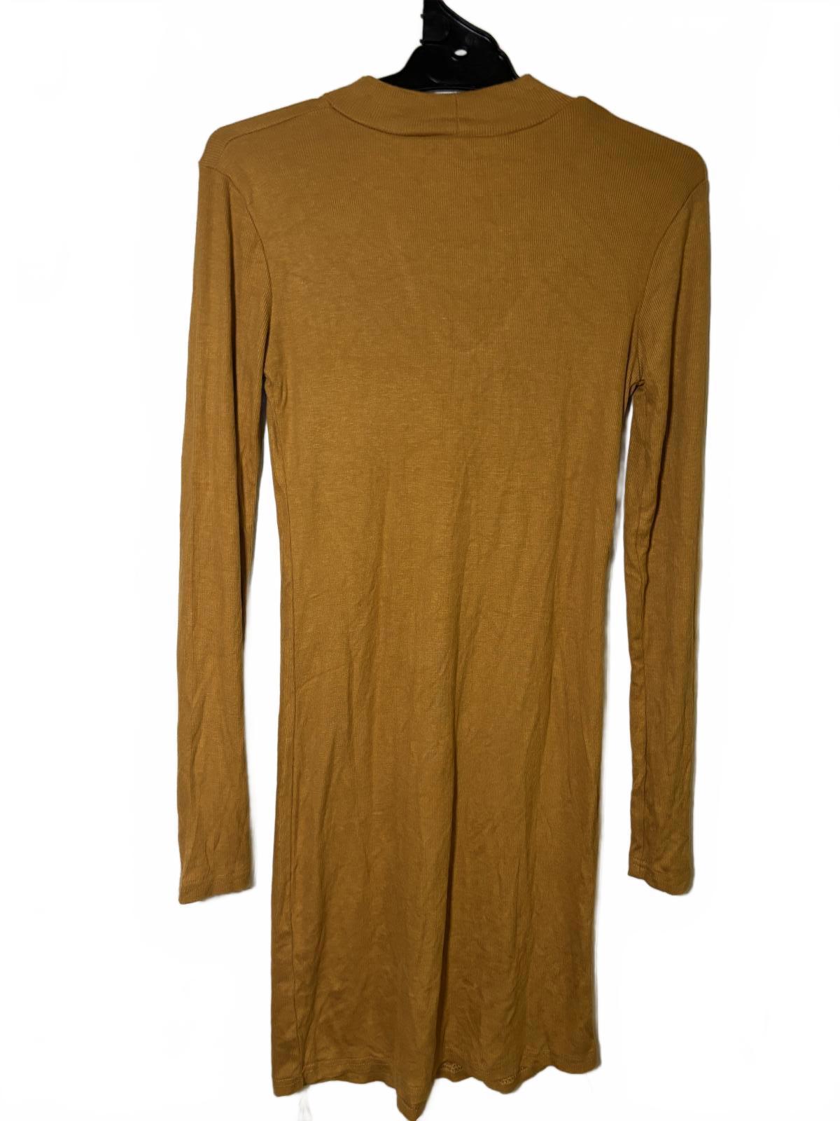 ICE Mustard Long Sleeve Calf Length Dress with Keyhole Detail, Size L BNWT - Come Sell Nearly Anything