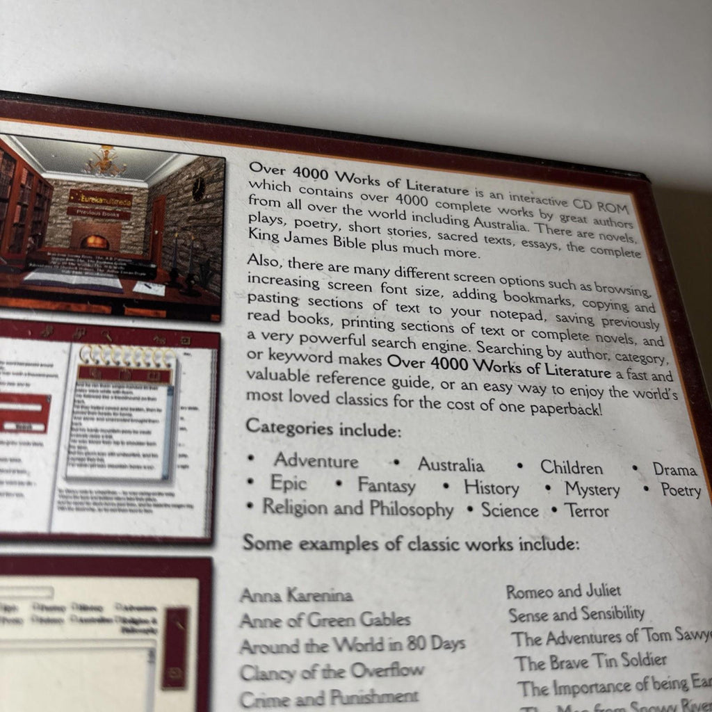 Over 4000 Works of Literature + Manual PC Windows & Macintosh Nodtronics VGC - Come Sell Nearly Anything