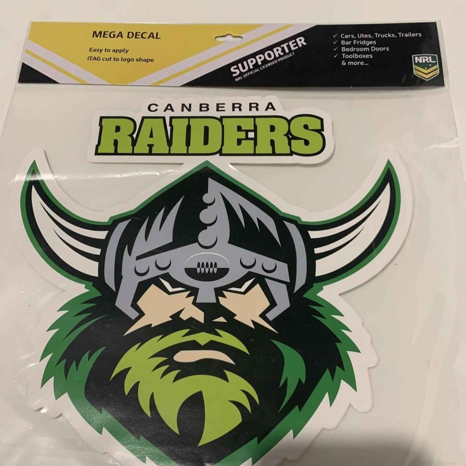 Canberra Raiders NRL MEGA 25cm Car Window Bonnet Decal Sticker Mancave Gifts.