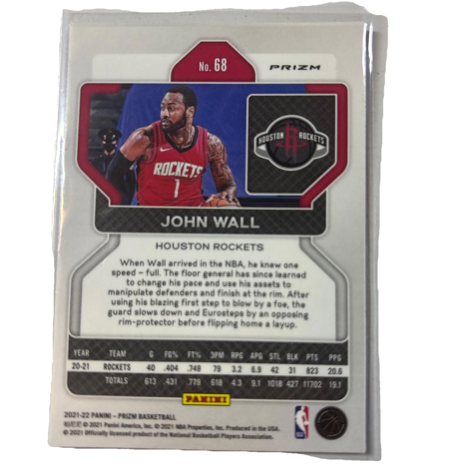 Prizm Basketball 2021-22 John Wall #68 Red White Blue