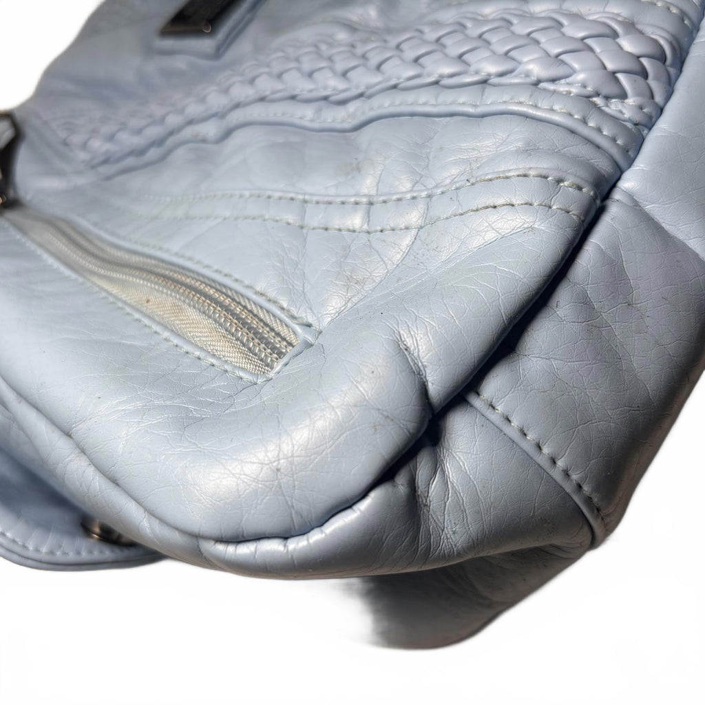 Light Blue Women's Shoulder Bag with Braided Detailing - Come Sell Nearly Anything