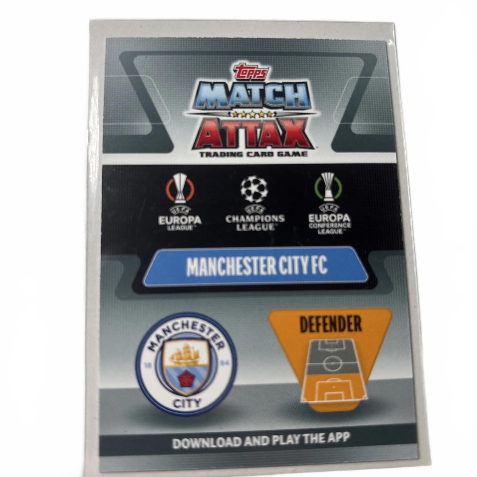 2021-22 Topps Match Attax UCL Limited Edition John Stones #LE4 Manchester City