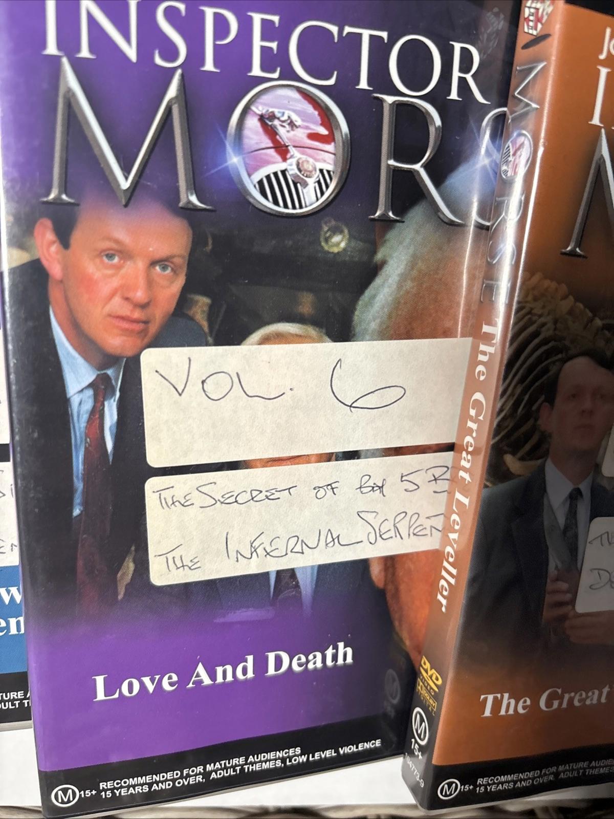 Inspector Morse Vil 5-12 . Lot of 8 DVDs, John Thaw, Two Epds each