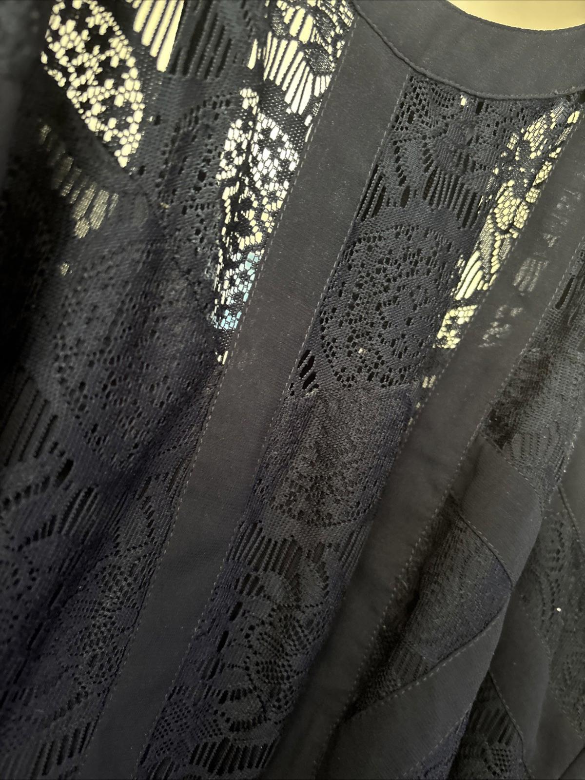 Dark Navy Plus Size M Tank Dress City Chi Beach Kaftan Tunic Crochet Neck - Come Sell Nearly Anything