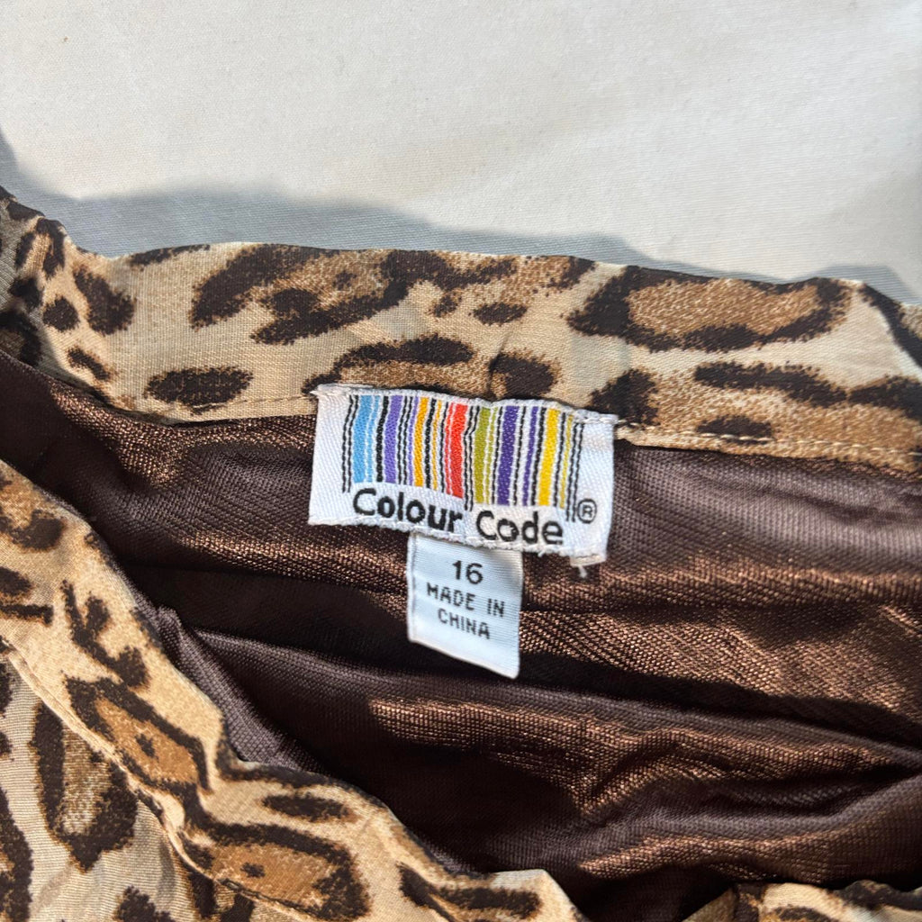 Colour Code Women's Leopard Print Skirt Size 16 Summer Boho