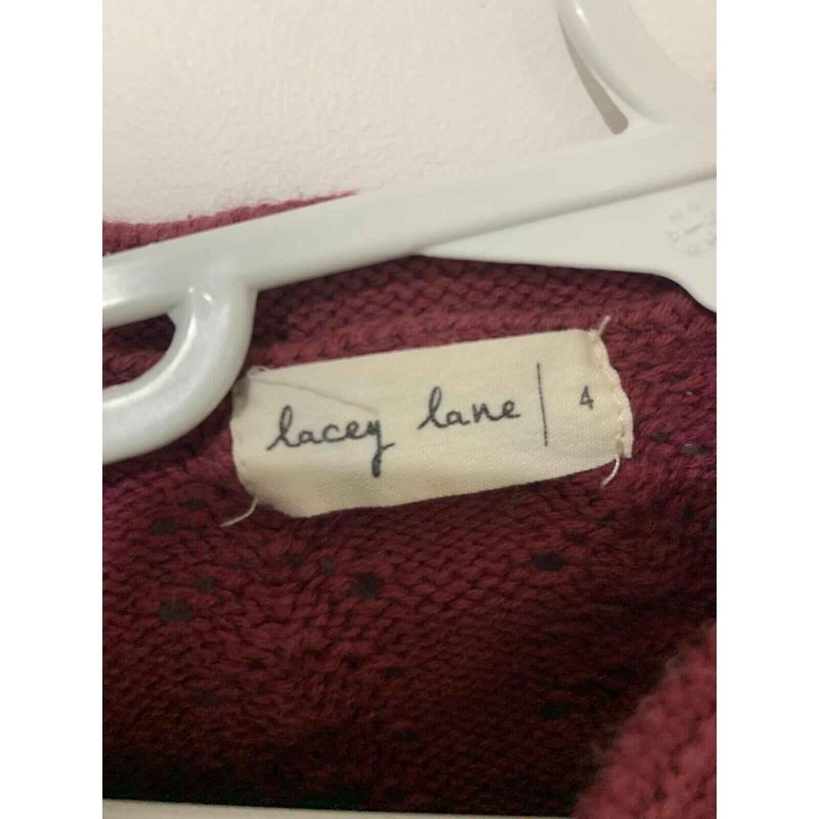 Lacey Lane 2 button jacket Maroon Knit Size 4.