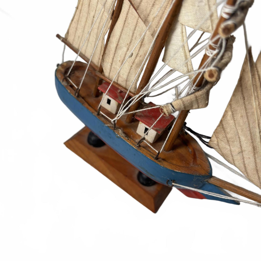Generic Wooden Model Boat 17cm x 18cm x 3cm Nautical Decor #ModelBoat #WoodenSle