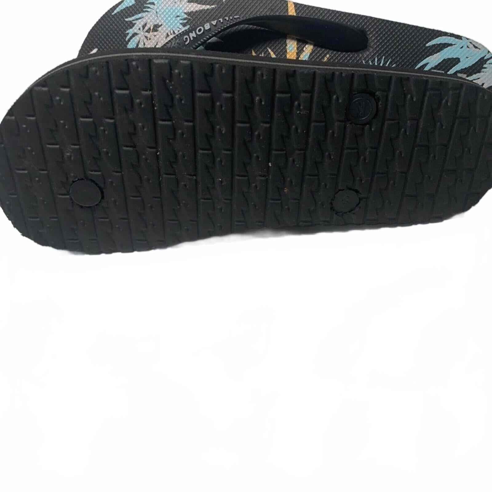 BILLABONG TIDES BLACK 5 HAWAIIAN TROPICAL FLIP FLOPS SANDALS MENS NEW