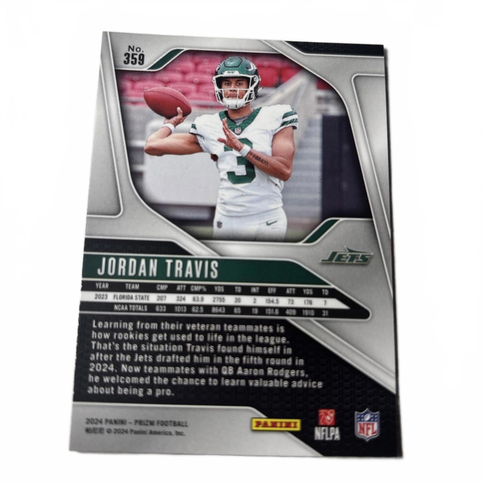 2024 Panini Prizm - Rookies #359 Jordan Travis (RC) New York Jets NFL