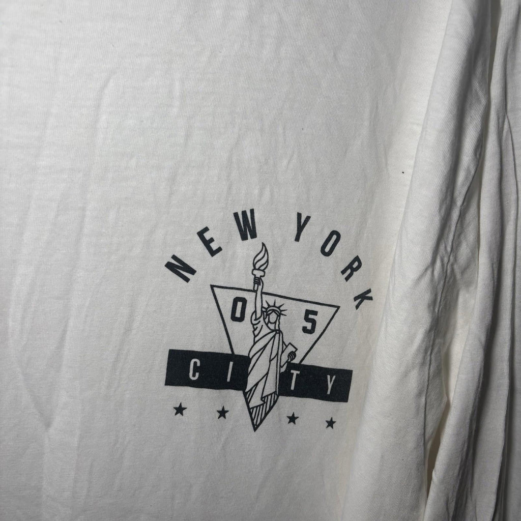 New York Men's Long Sleeve Crew Neck Shirt 2XL White Cotton - Come Sell Nearly Anything