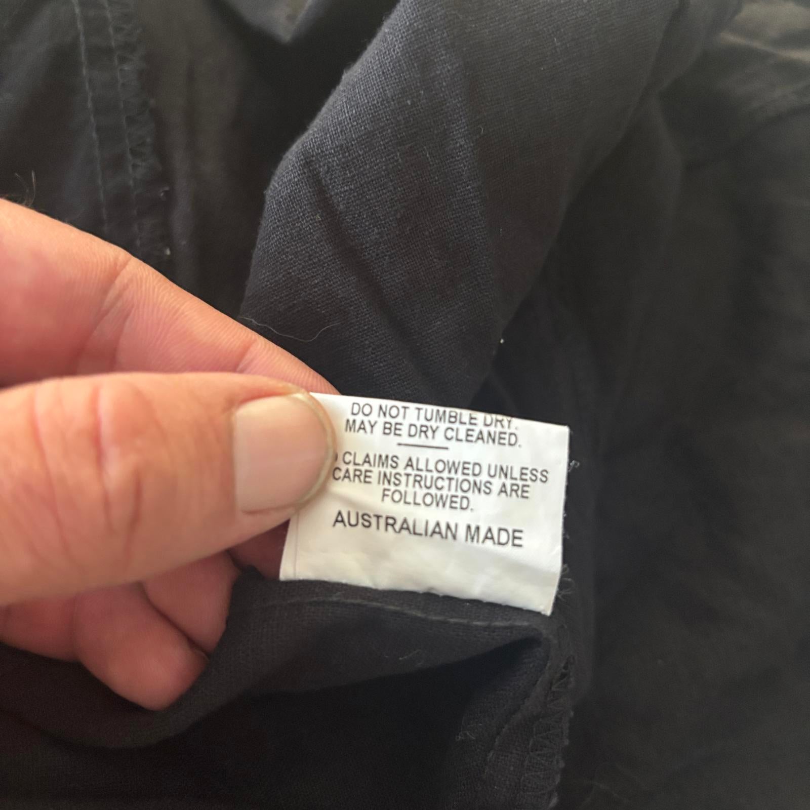 Country Belle Women's Black Linen Cotton Skirt Size 16 Vintage Style