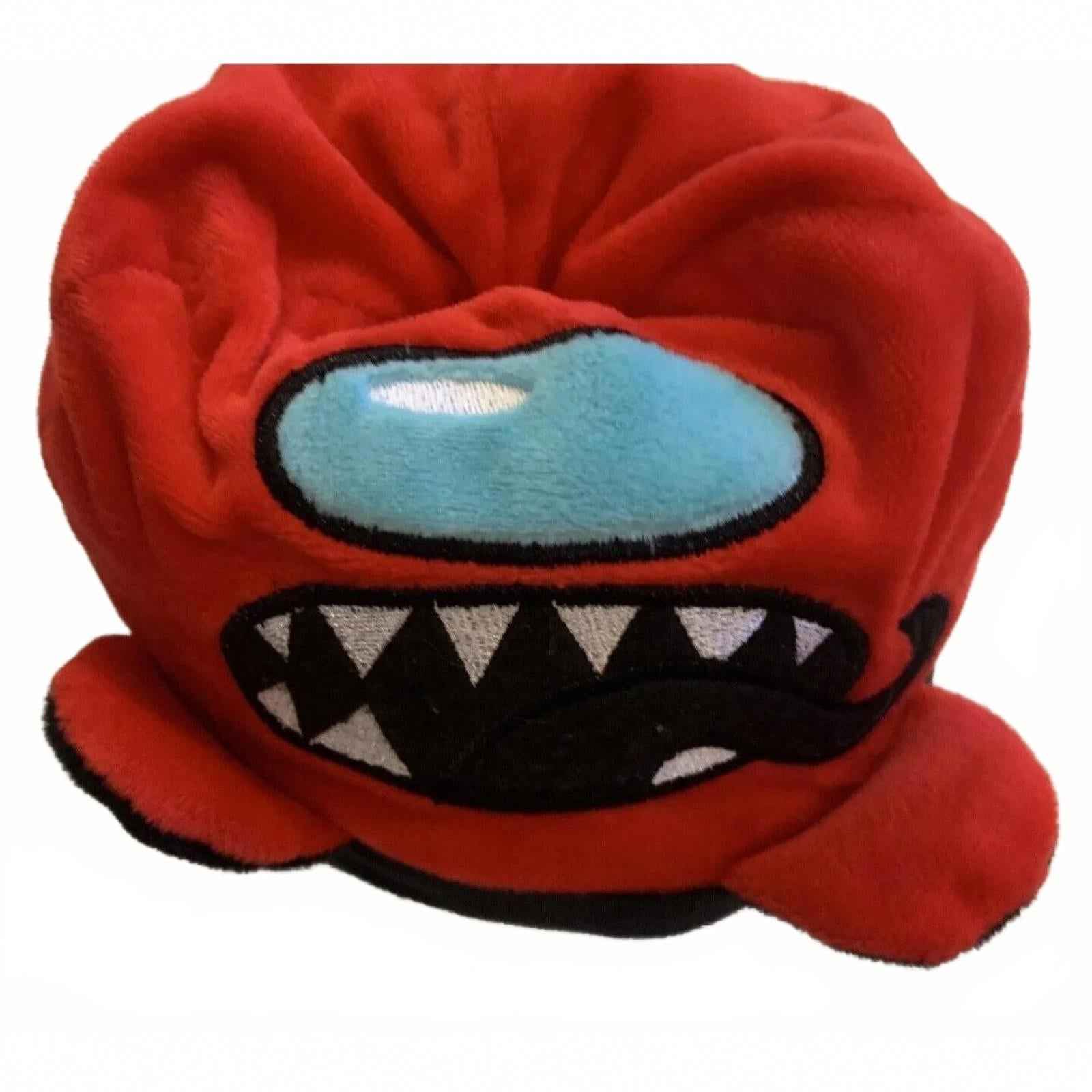 Among Us Red Impostor with Tongue Teeth Plush Huggable Plushie Round Doll Figure
