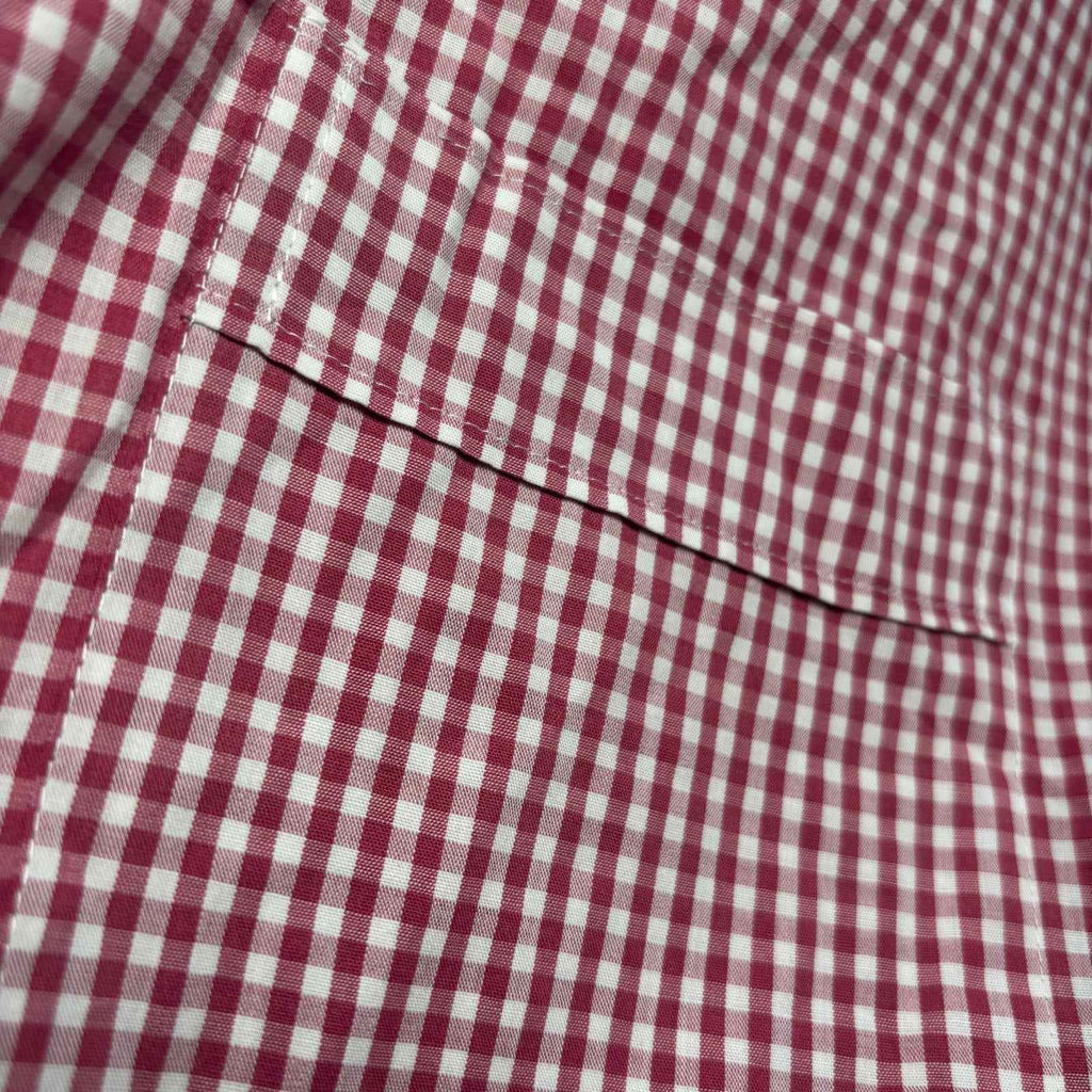 Van Heusen Classic Fit Men's Dress Shirt Size 42 Burgundy Check