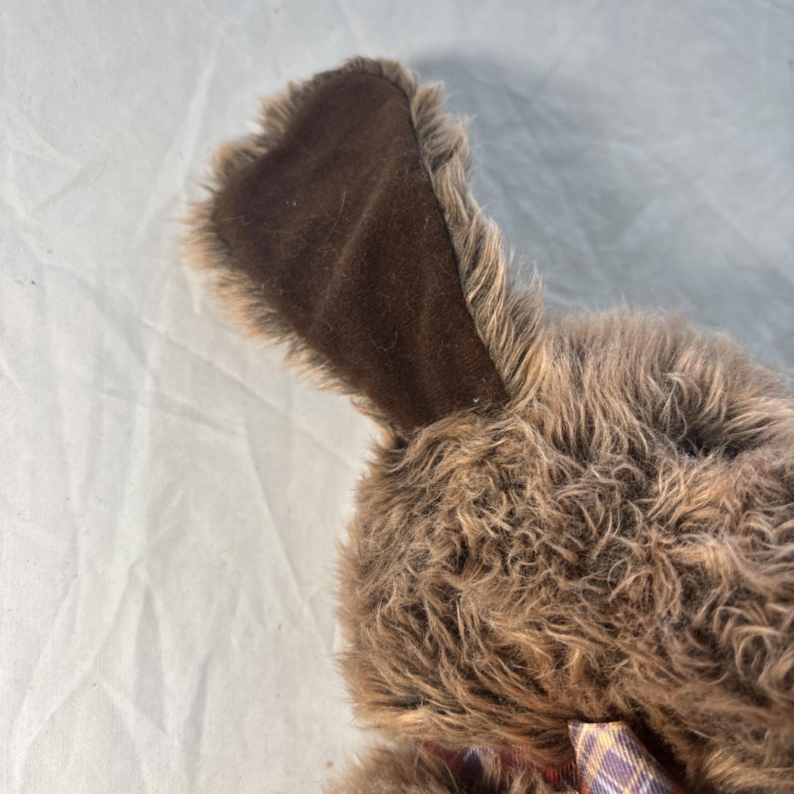 Teddy Bear Dog Look 40cm Plaid Scarf With Hard Nose