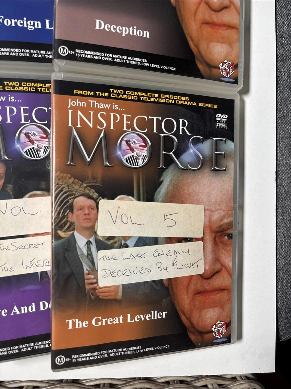 Inspector Morse Vil 5-12 . Lot of 8 DVDs, John Thaw, Two Epds each