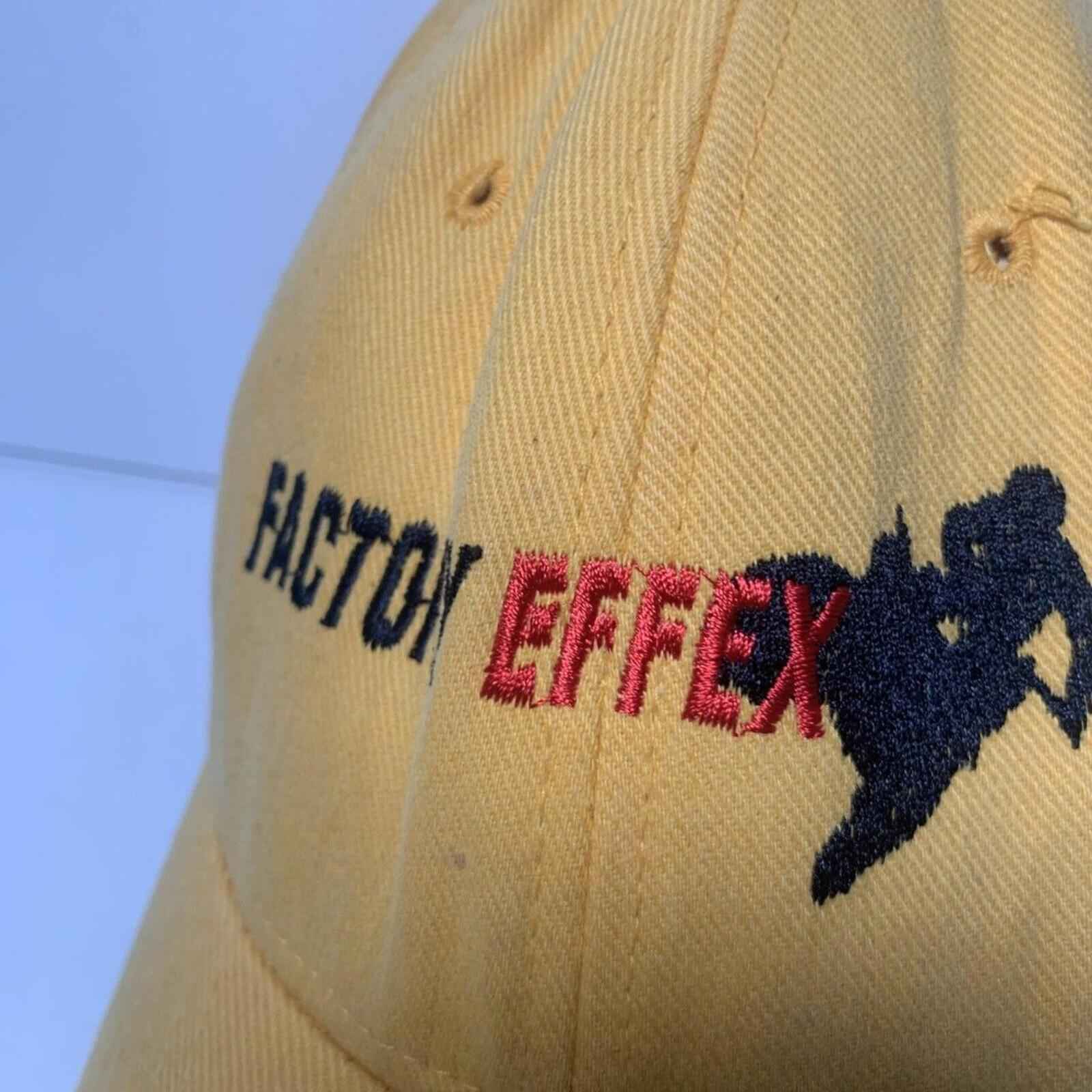 FACTORY EFFEX Yellow Flex fit HAT - Yellow Vintage Rare Design Size L-XL.