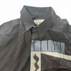 Plot Large Black Long Sleeve Vintage Shirt with Graphic Print