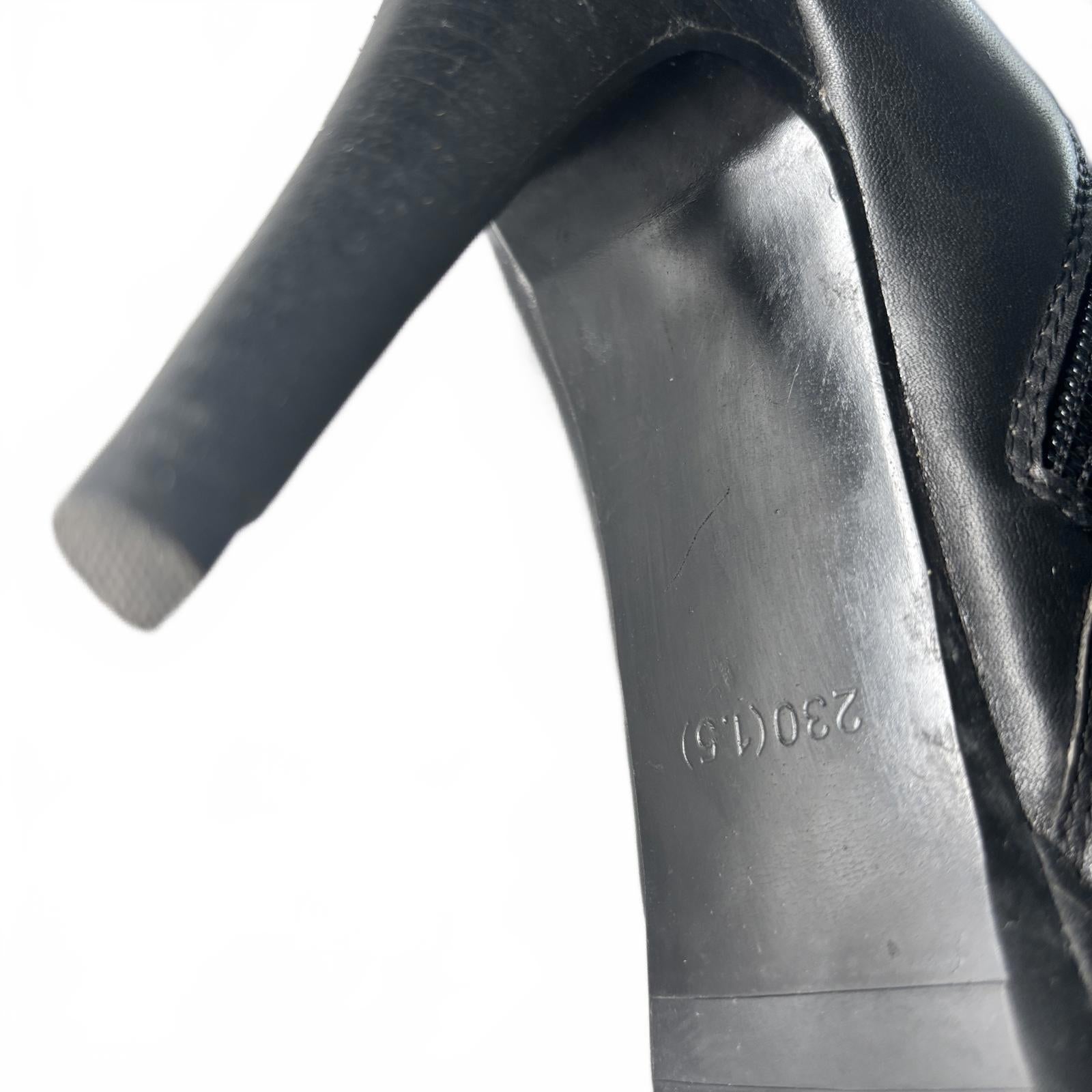 VTG Sapiniere Women's Black Knee-High Leather Boots Size 7.5 Heeled Elegant