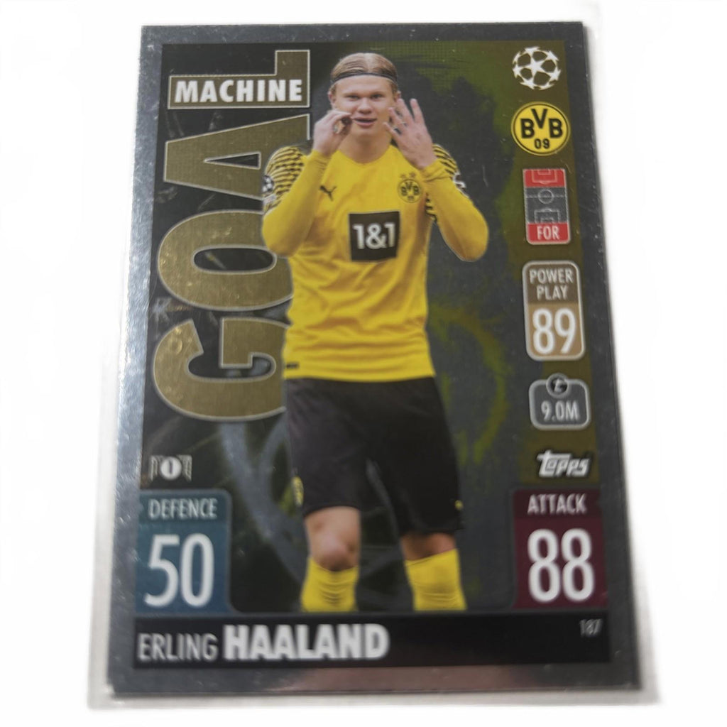 2021-22 Topps Match Attax Extra Erling Haaland Goal Machine Foil Card #187