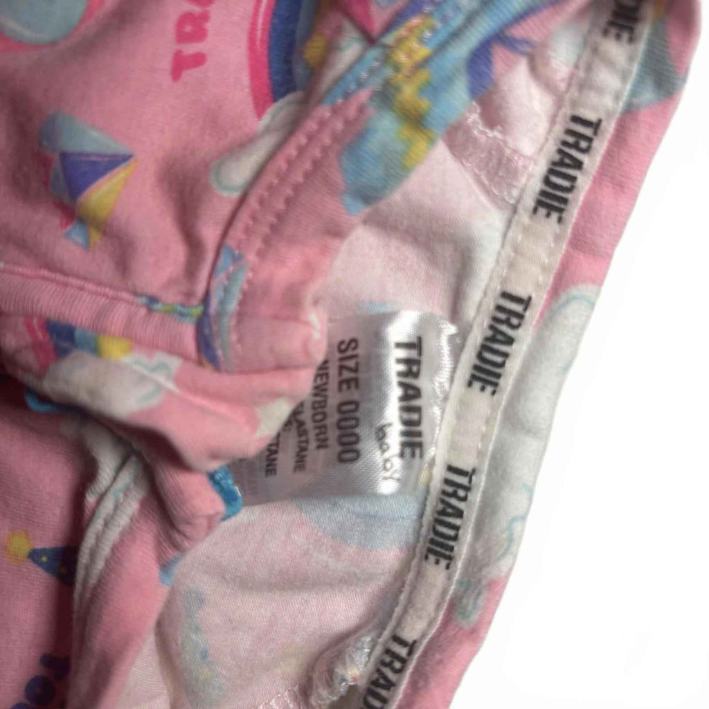 Tradie Baby Sleepwear Pink Size 0000 Rainbow Print Footed Pajamas