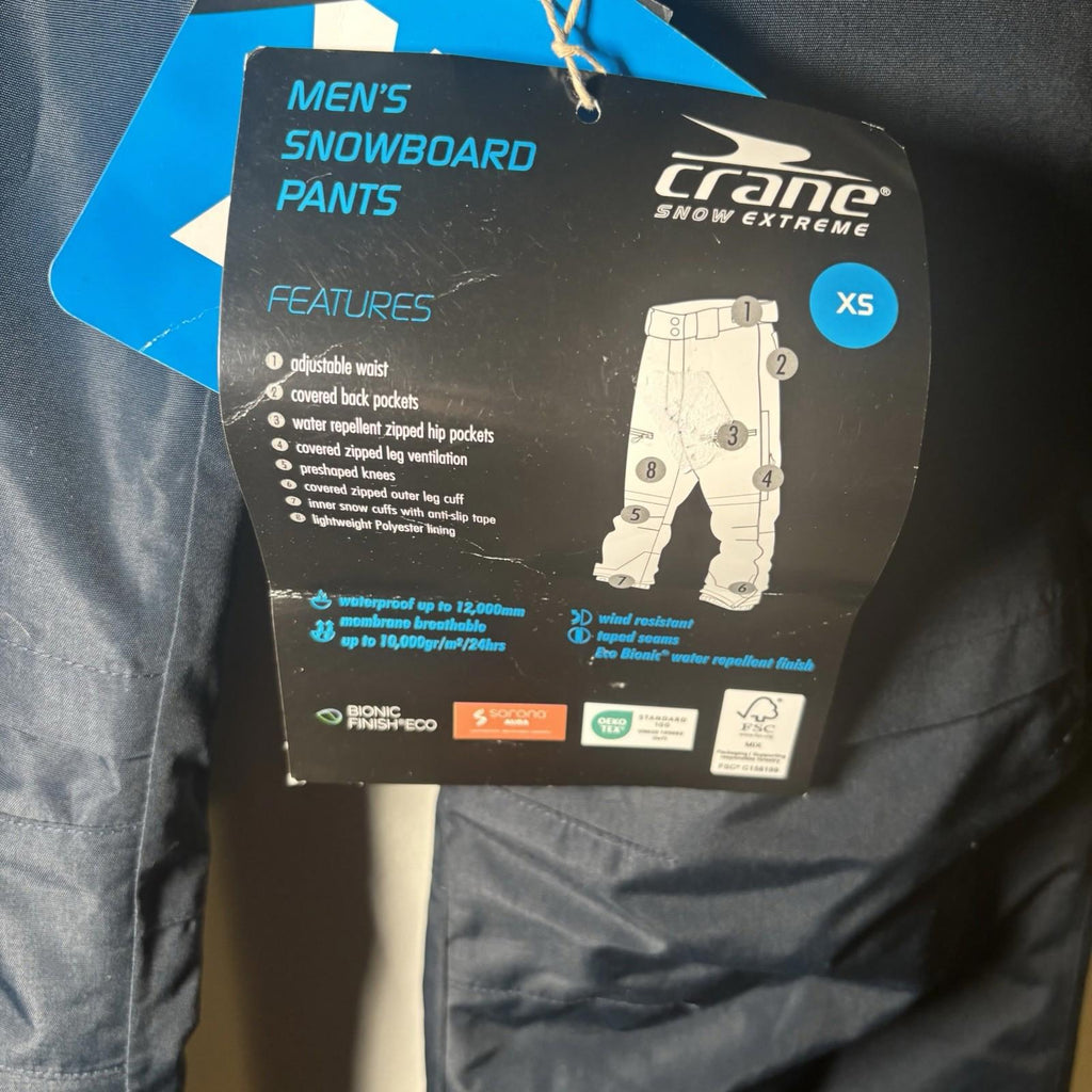 Mens CRANE Snow Extreme Black Size XS Ski Snowboarding Pants BNWT - Come Sell Nearly Anything