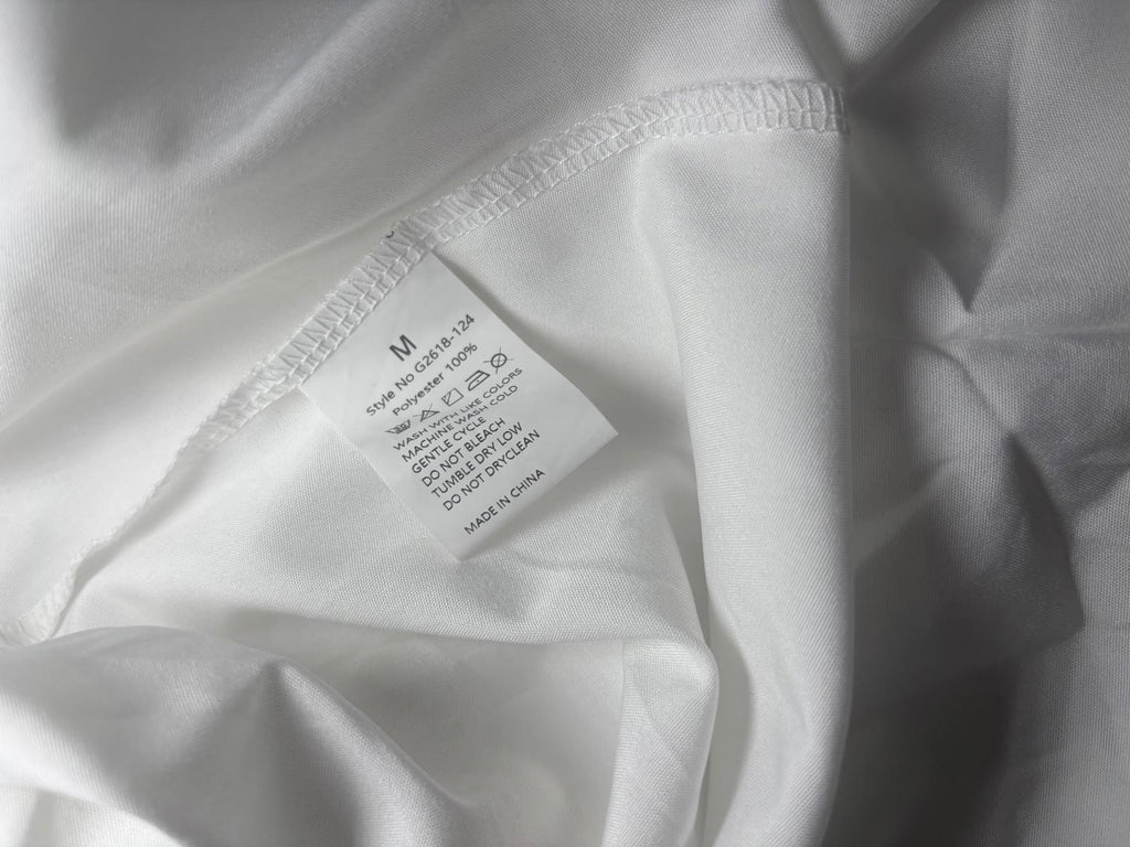 White Smocked Bodice Ruffle Hem Dress Size M - Come Sell Nearly Anything