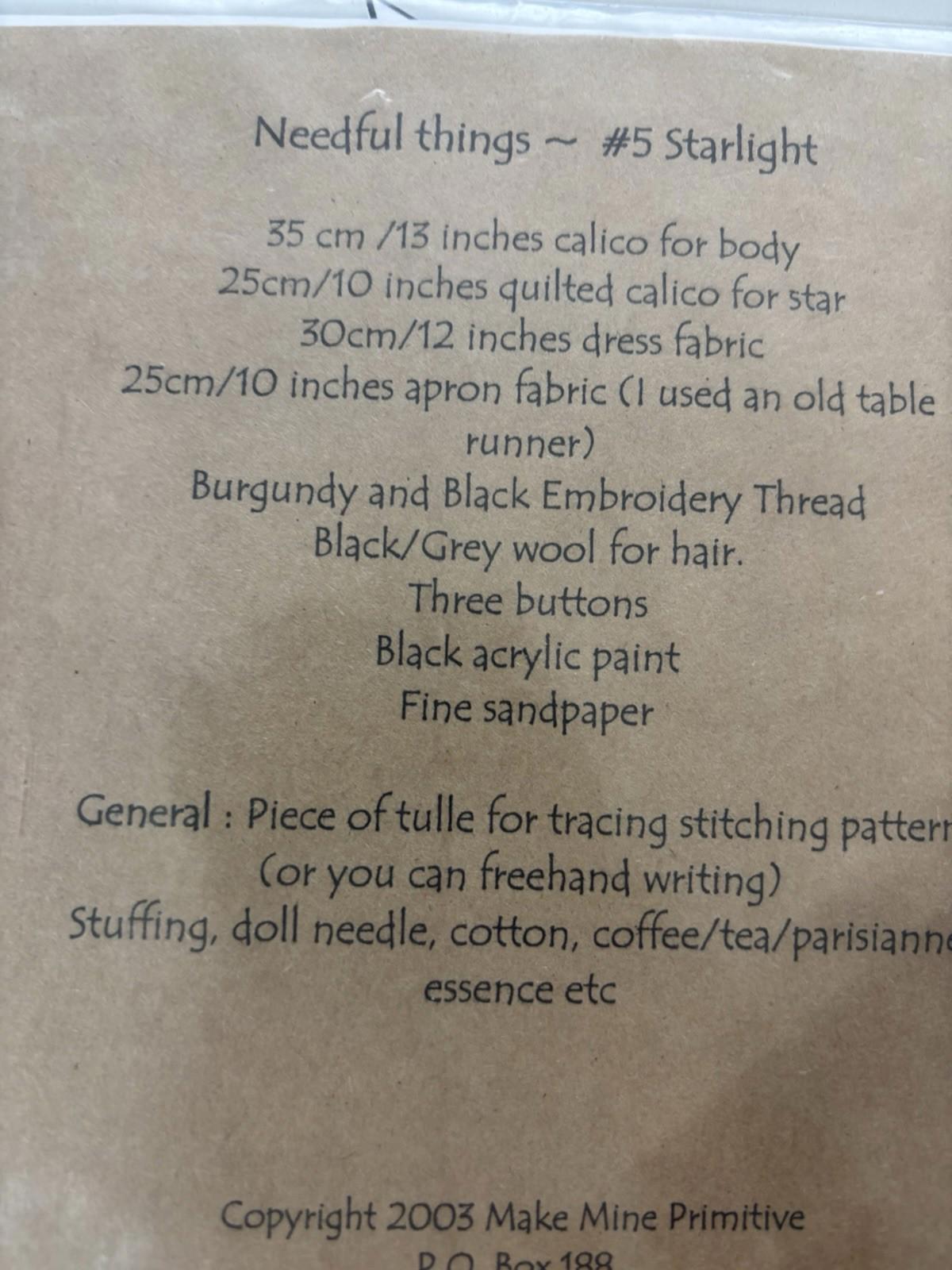 Make Mine Primitive #5 Sratlight Patchwork Cottagecore Sew Craft Pattern - Come Sell Nearly Anything