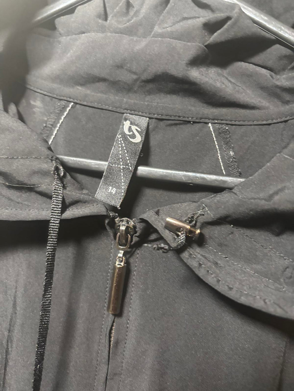 Black Long Hooded Women's Outerwear Coat Size 14 - Come Sell Nearly Anything