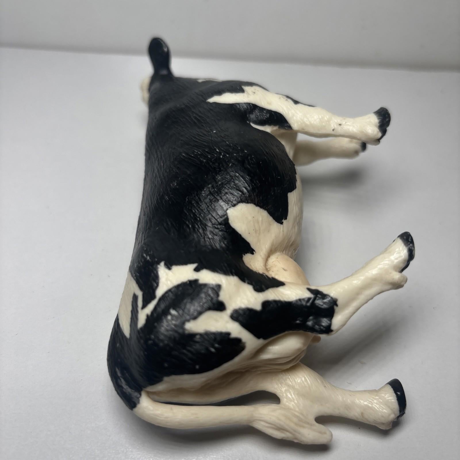 Vintage Jersy Cow Farm Animal Plastic PVC Roll Play Toy Figure Figurine 8 Inch