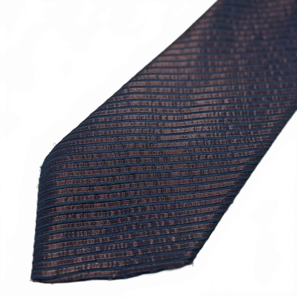 Fellini Men's Navy Blue Striped Tie