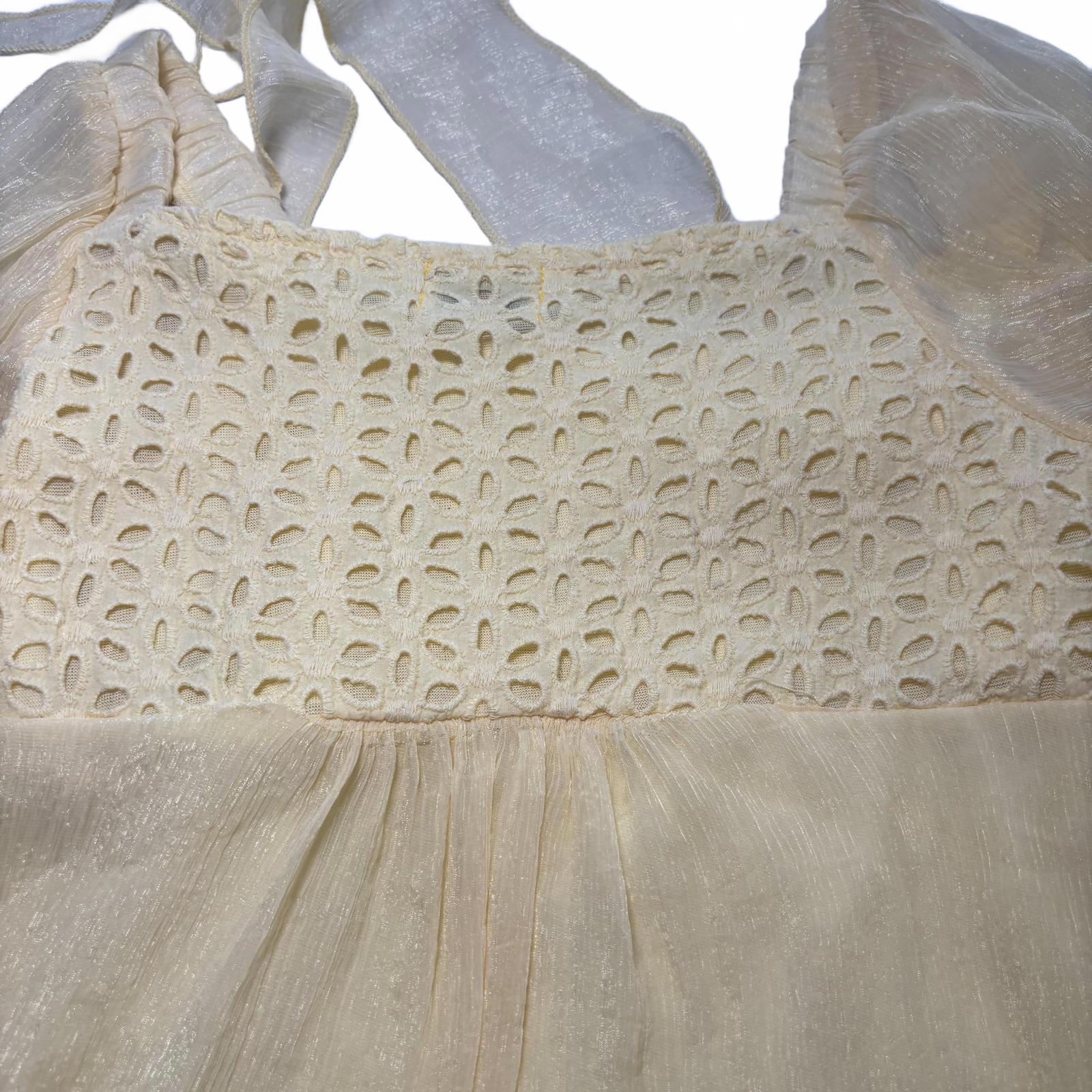 Mega Private Womenswear Yellow Embroidered Dress Size Medium - Come Sell Nearly Anything