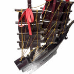 Handcrafted Wooden Model Ship 35cm Decorative Nautical Sculpture #NauticalDecor