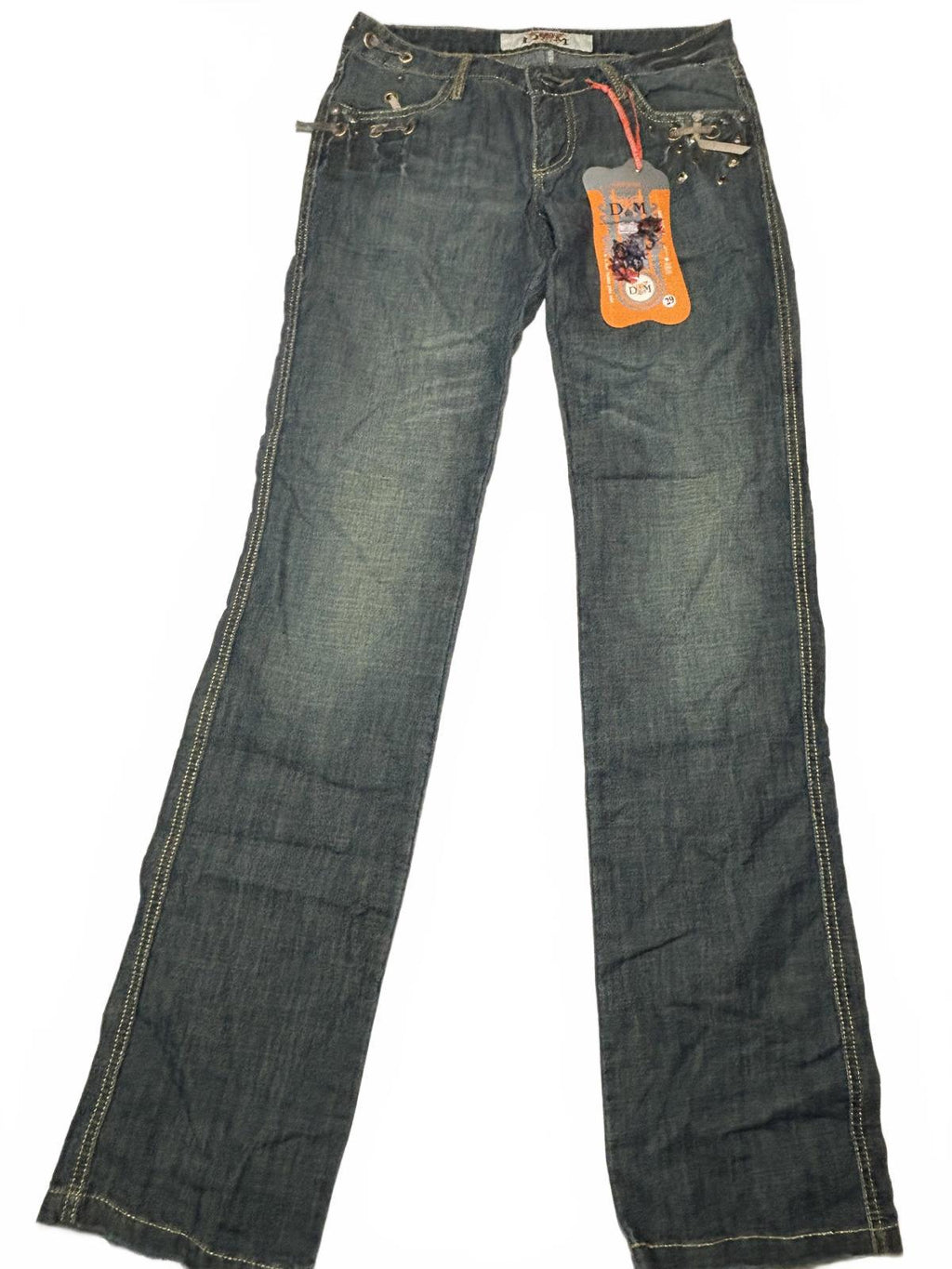 D&M Women's Boot Cut Jeans Size 30 Denim Stylish Eyelet Detail - Come Sell Nearly Anything