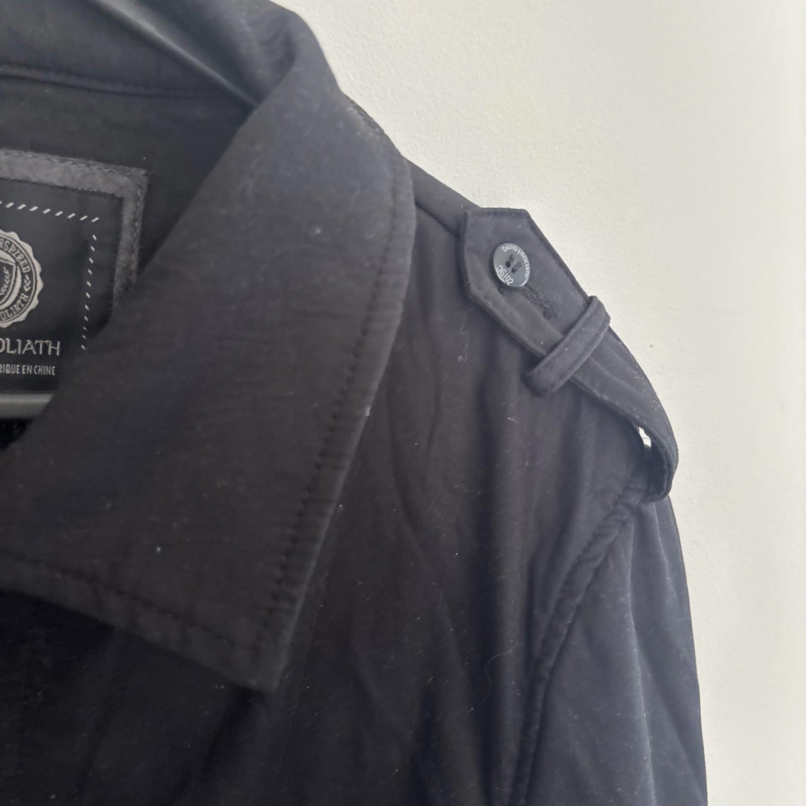 David and Goliath Men’s Size Large Trench Coat Jacket Vintage Y2K Size L - Come Sell Nearly Anything