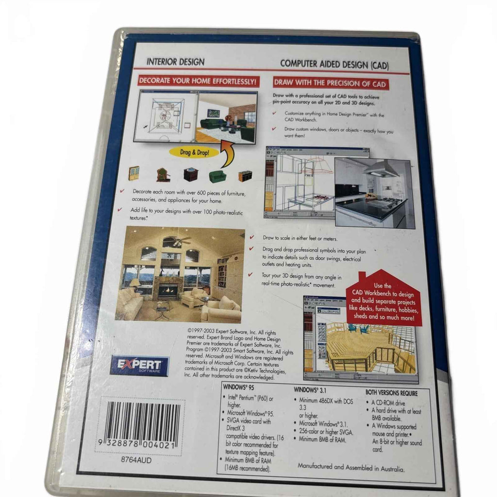 ACTIVISON HOME DESIGN PREMIER PC GAME EXPERT SOFTWARE WINDOWS 95