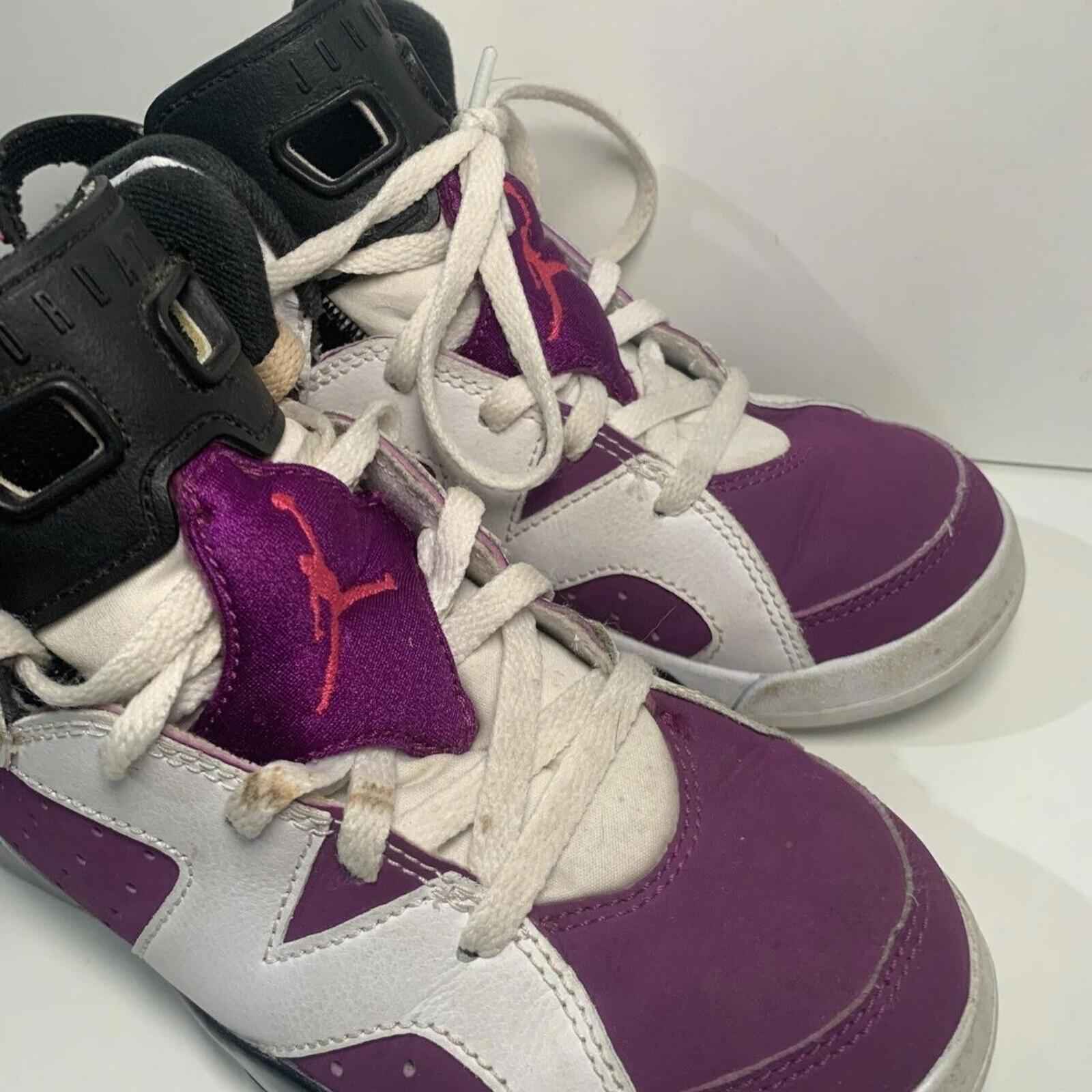 Nike Air Jordan VI 6 Retro White Bright Grape GS Grade School 543390-127 Size 2Y