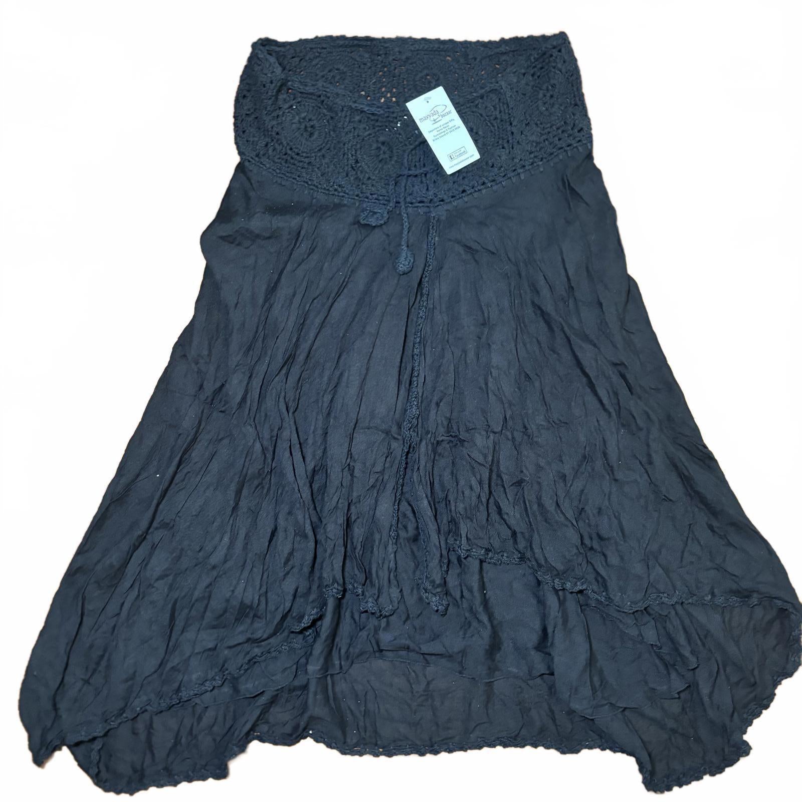 Mayyada Bazaar Black Crochet Skirt Size M BNWT