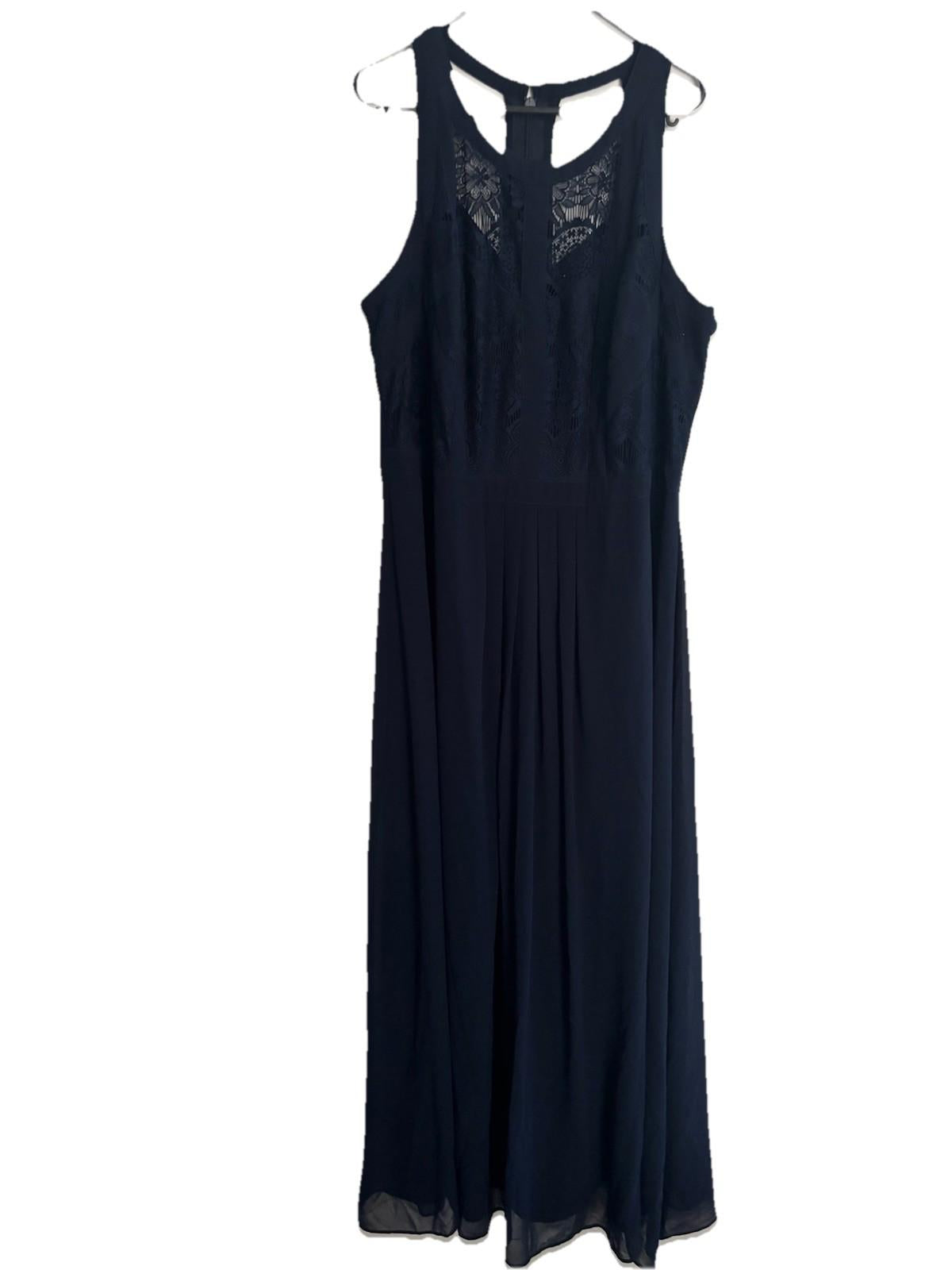 Dark Navy Plus Size M Tank Dress City Chi Beach Kaftan Tunic Crochet Neck - Come Sell Nearly Anything