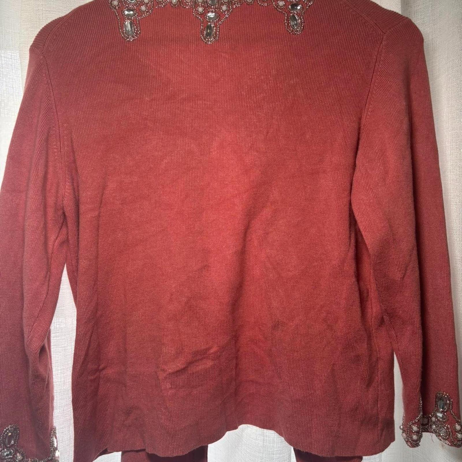Dusk Pink cardigan with silver beading and pearl details #glamour size M - Come Sell Nearly Anything