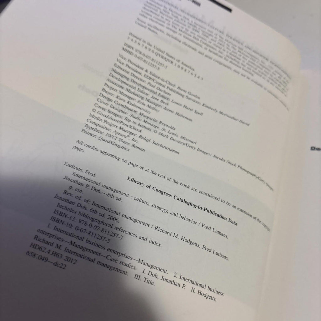 International Management : Culture, Strategy, and Behavior Hardcover - Come Sell Nearly Anything