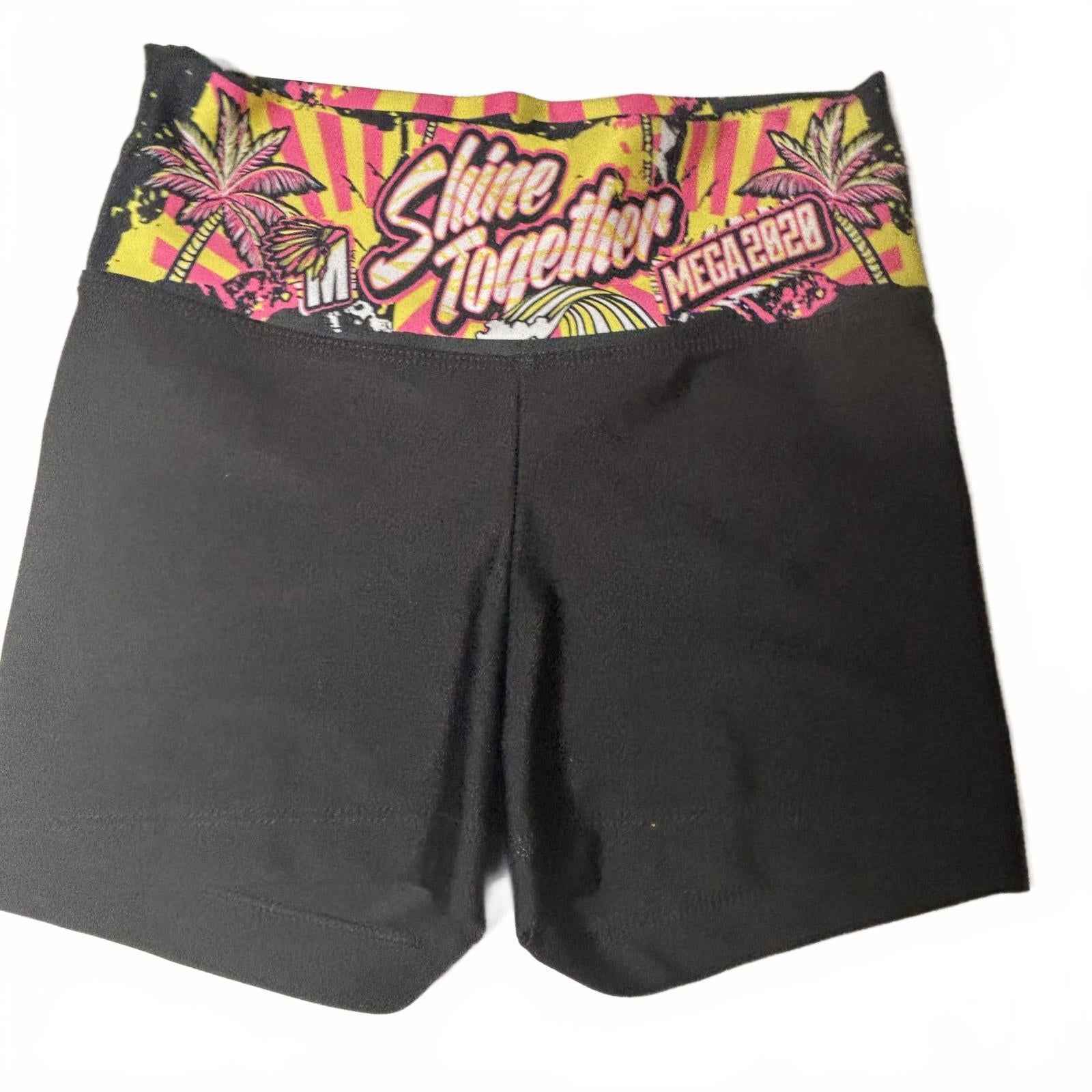 MEGA 2020 Y2K Themed Shorts - Shine Together Design, Unisex, Size M