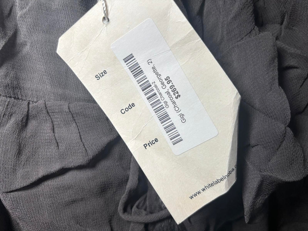 White Label Noba Black Ruffle Viscose Dress Size 2 RRP $269.95 - Come Sell Nearly Anything