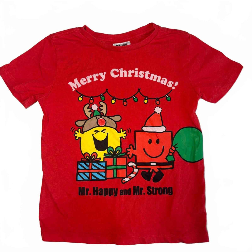 Mr. Men Little Miss Kids Red Christmas T-Shirt Size 3